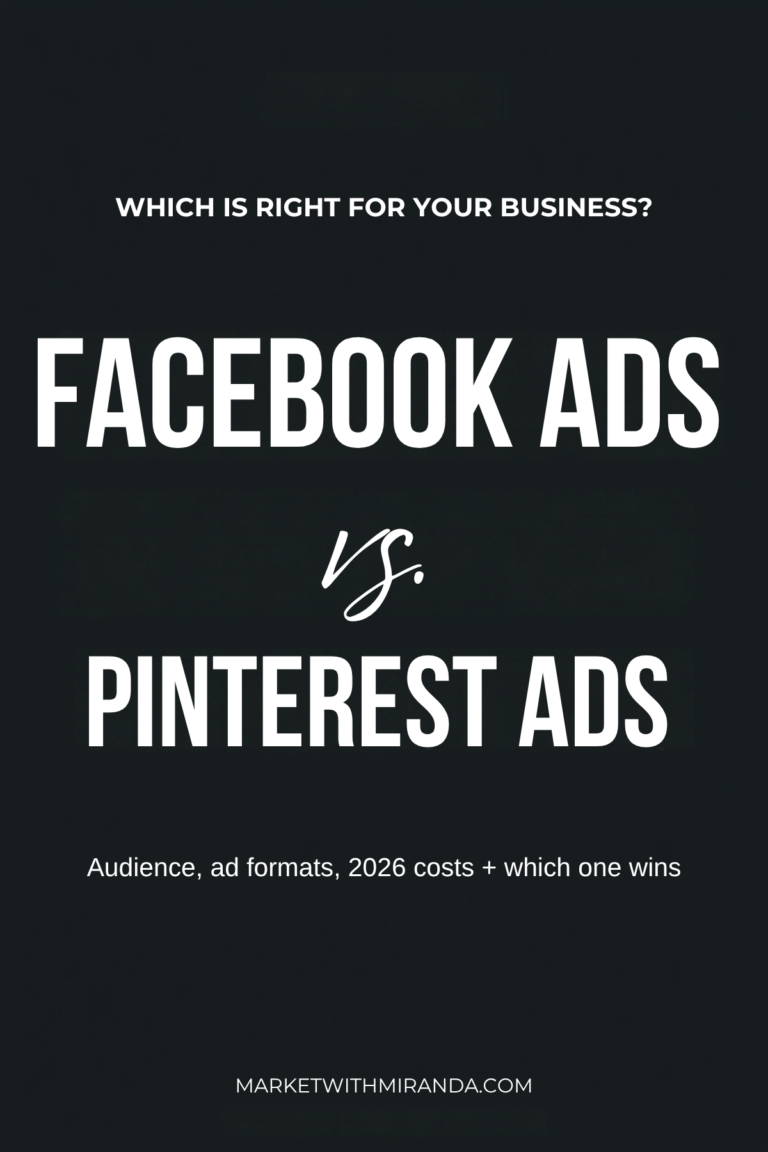 Facebook Ads vs. Pinterest Ads: which is right for your business? Pinterest pin graphic