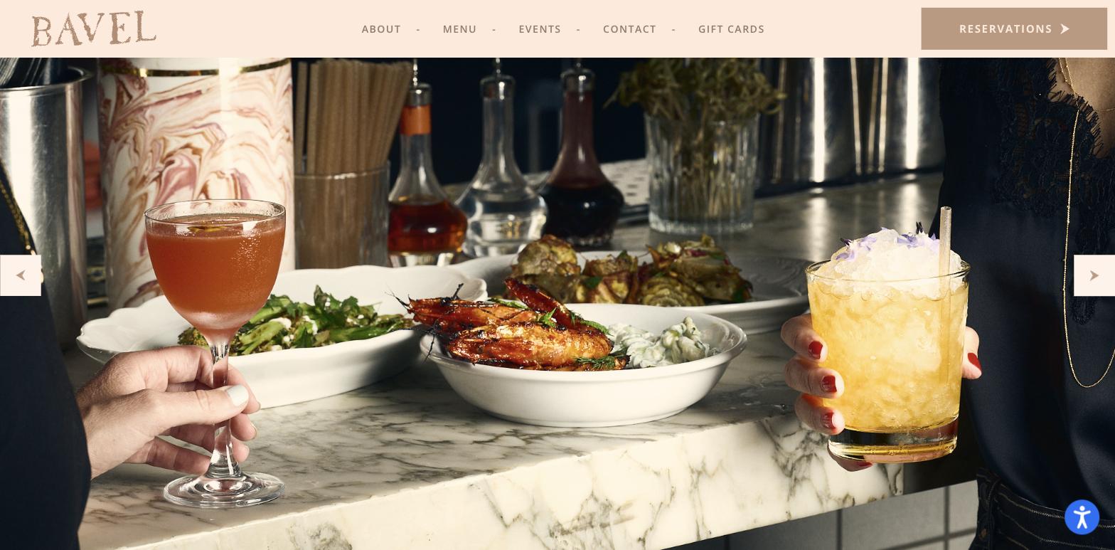 Bavel DTLA restaurant website homepage screenshot