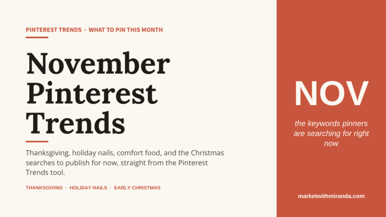 November Pinterest trends: what to pin in November, from Market with Miranda